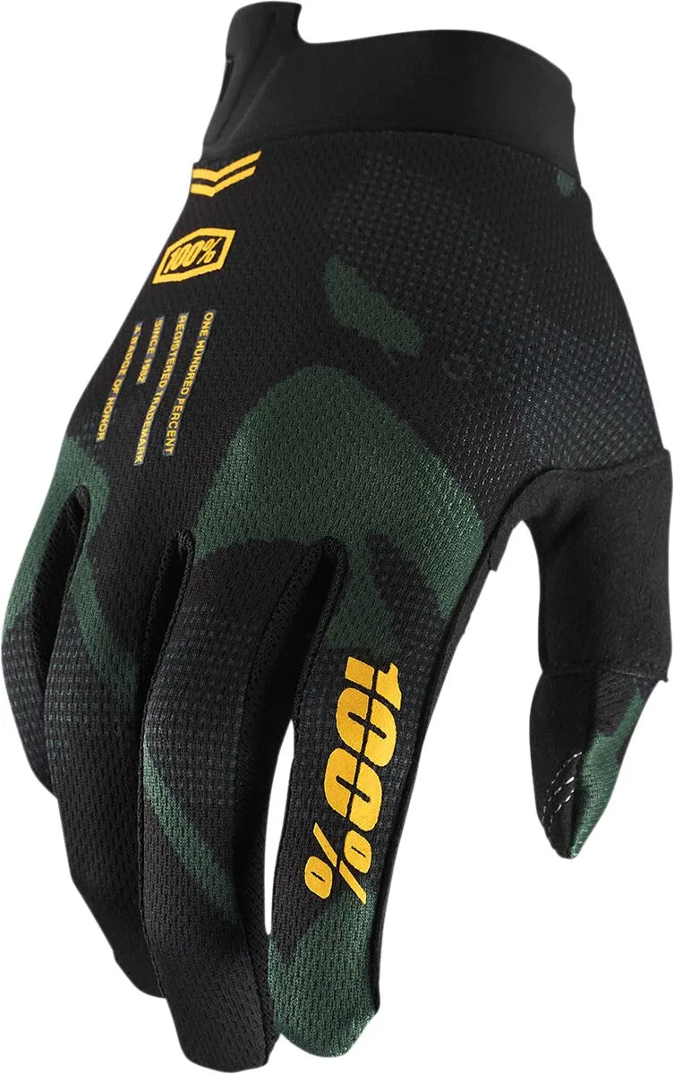 100% Itrack Gloves - Black/Green