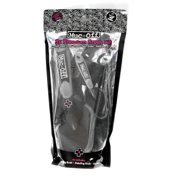 Muc-off 3x Premium Brush Set For Motorcycle Cleaning