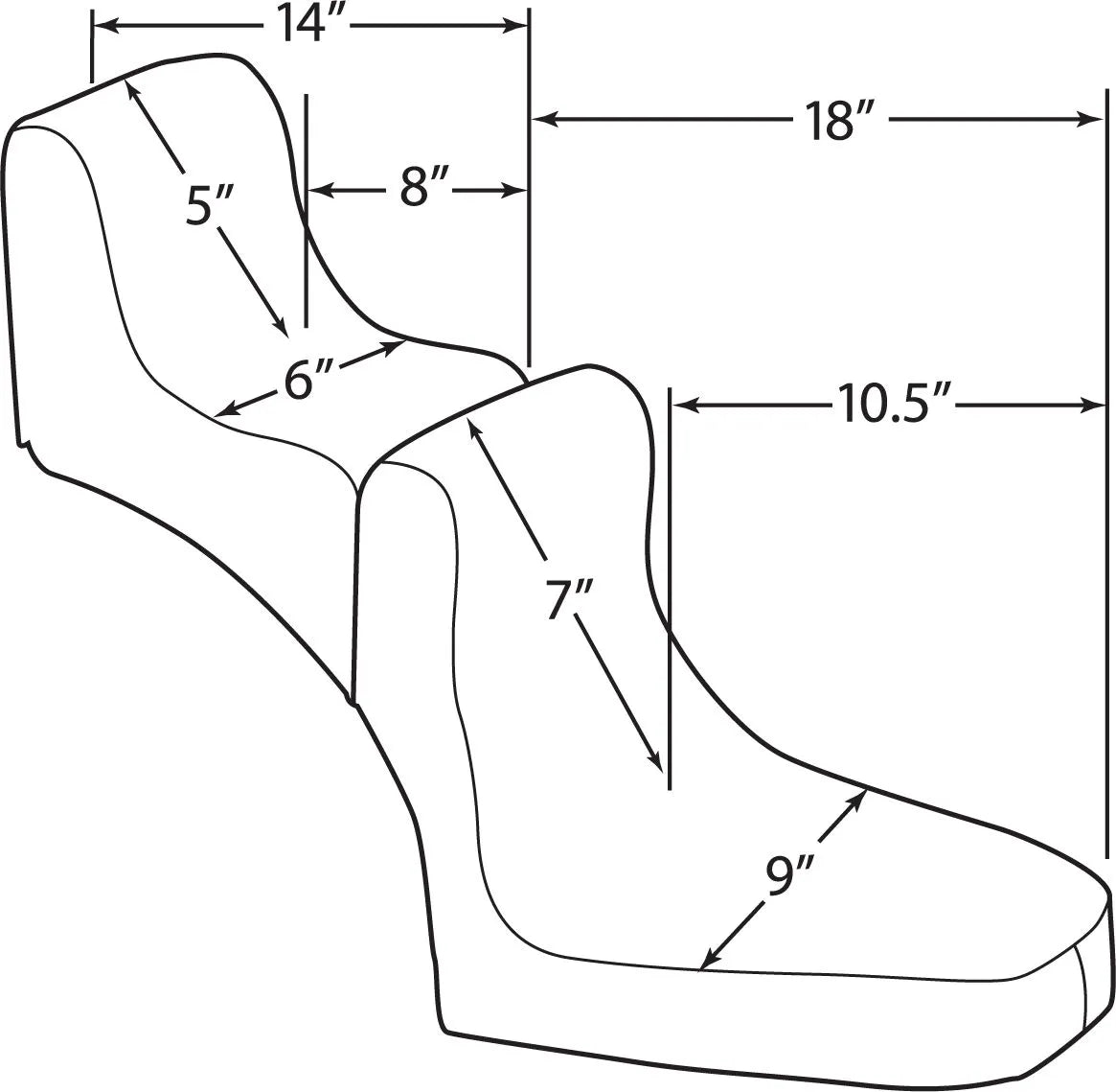 Drag Specialties Rear Scorpion Solo Pad - Black Vinyl