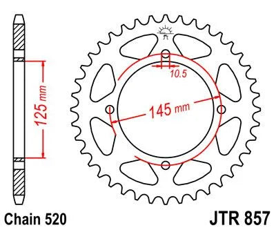 Jt Sprockets Rear Sprocket - Black Zinc - 520