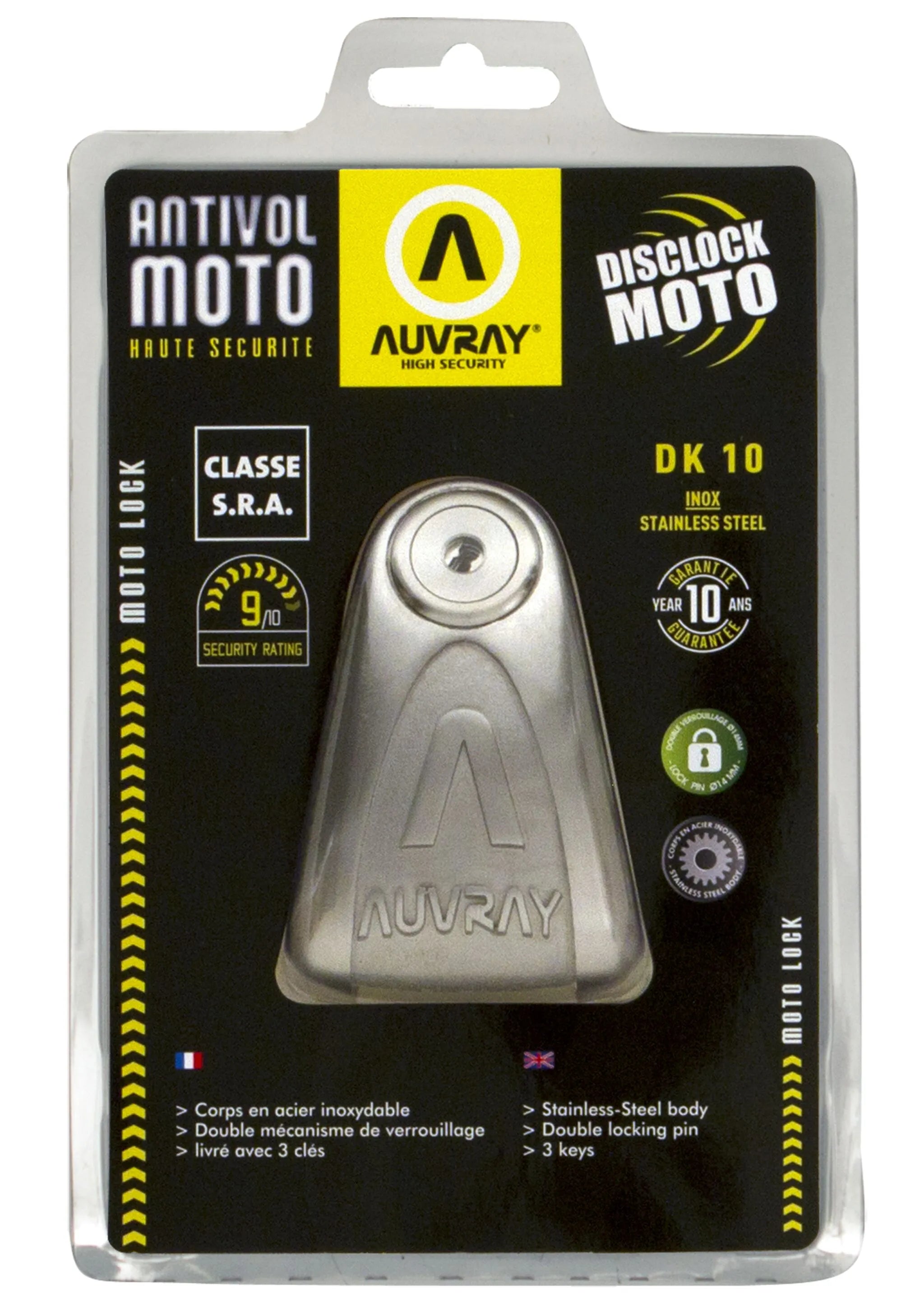 Auvray Dk10 Disc Lock For Motorcycles