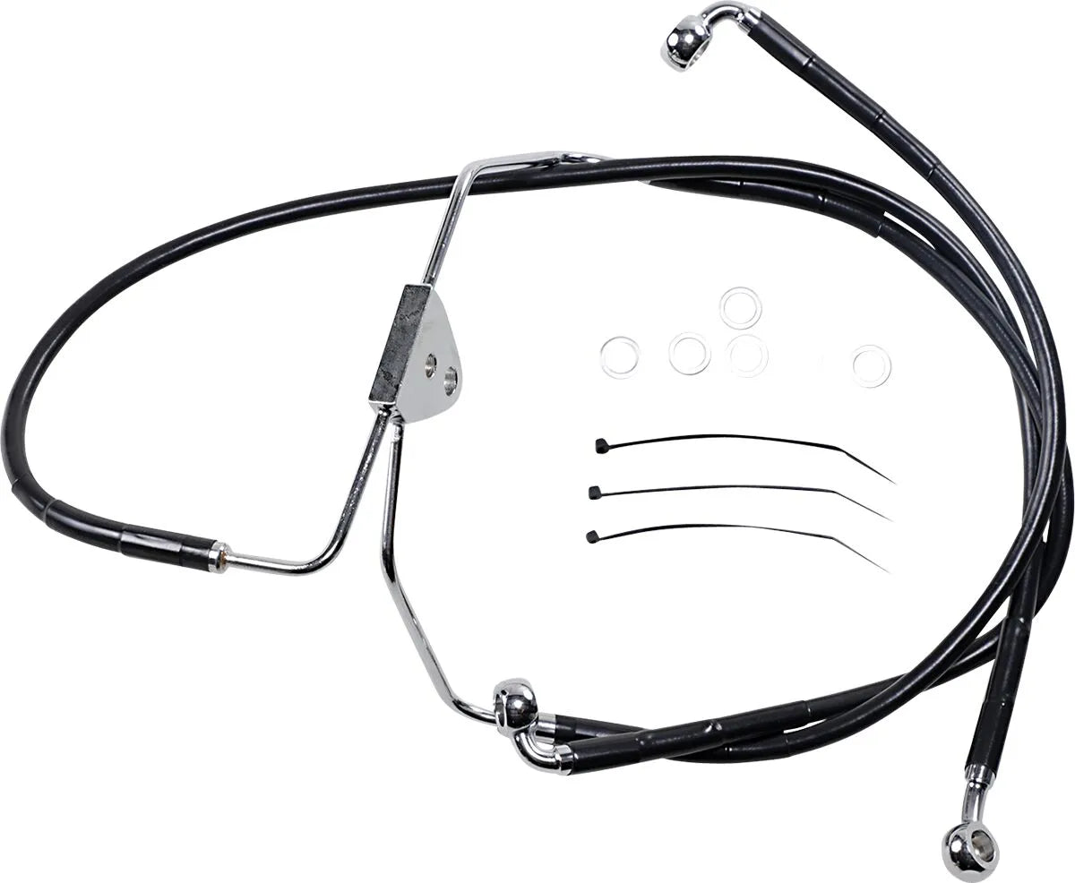 Drag Specialties Extended Black Vinyl Brake Line Kit