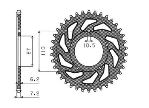 Sunstar Steel Rear Sprocket - 525 Chain, 49t