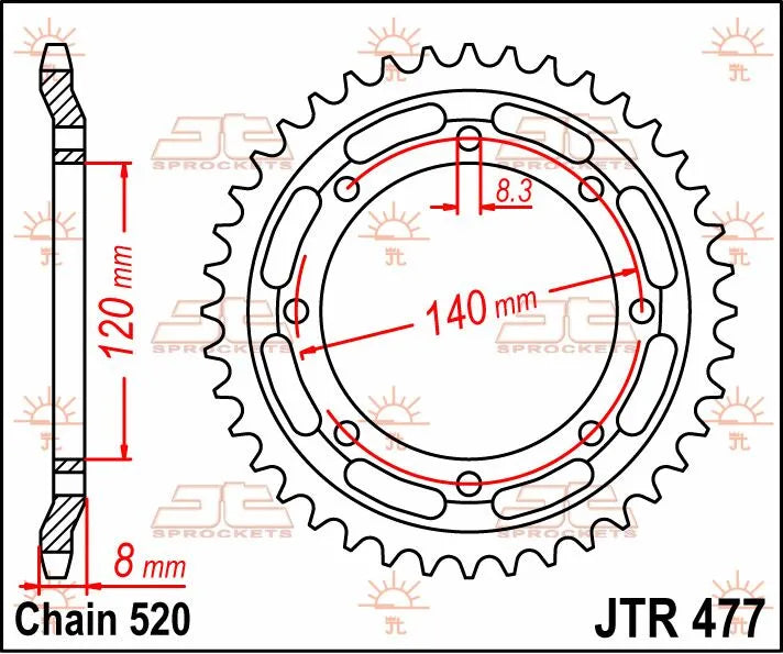 Jt Sprockets Steel Rear Sprocket - 520