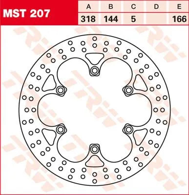 Trw Round Fixed Brake Rotor For Motorcycle - 318mm