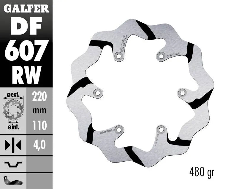 Galfer Wave Grooved Fixed Brake Rotor - Superior Performance