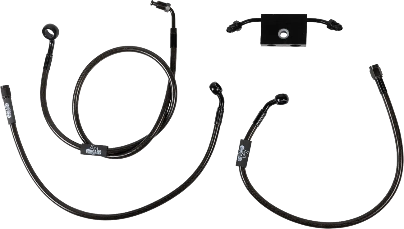 La Choppers Midnight Braided Brake Line Kit With Abs