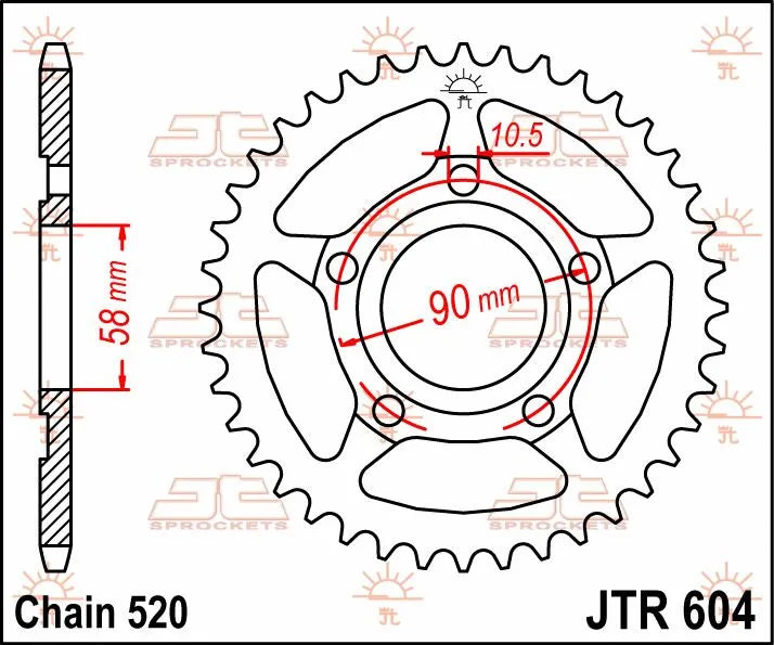 Jt Sprockets Steel Rear Sprocket - 520, 38t