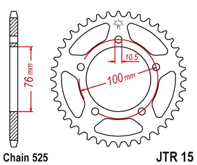 Jt Sprockets Steel Rear Sprocket 525-44t