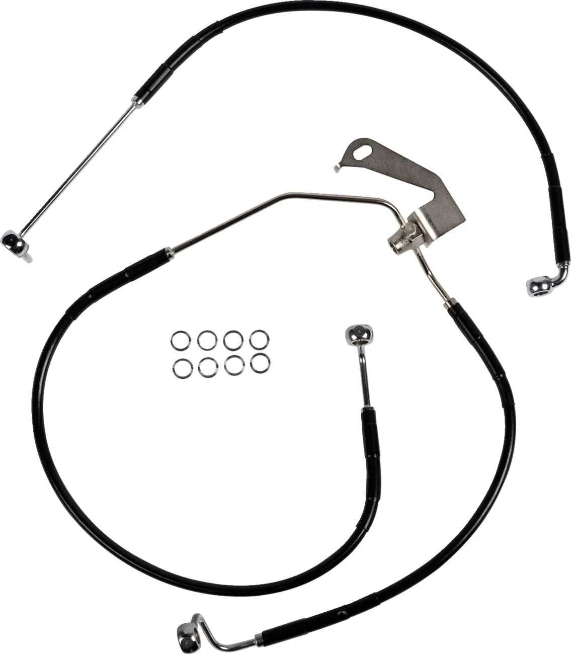 Drag Specialties Rear Brake Line - Black Stainless Steel