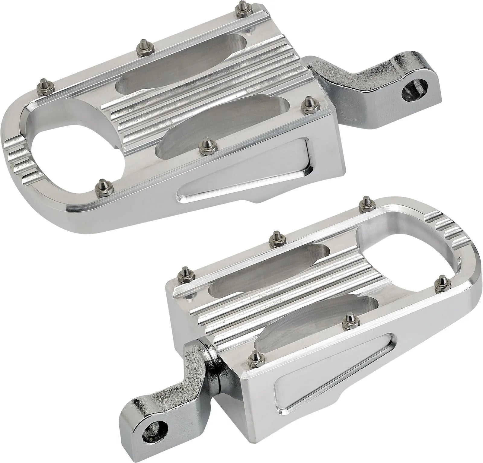 Biltwell Xl Step Foot Pegs - Silver, Polished Aluminum