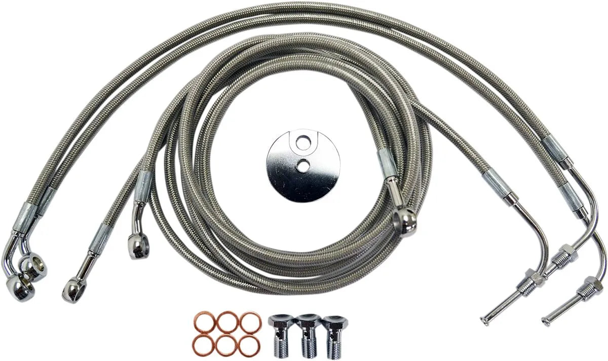 La Choppers Stainless Steel Brake Line Kit For Ape Hangers
