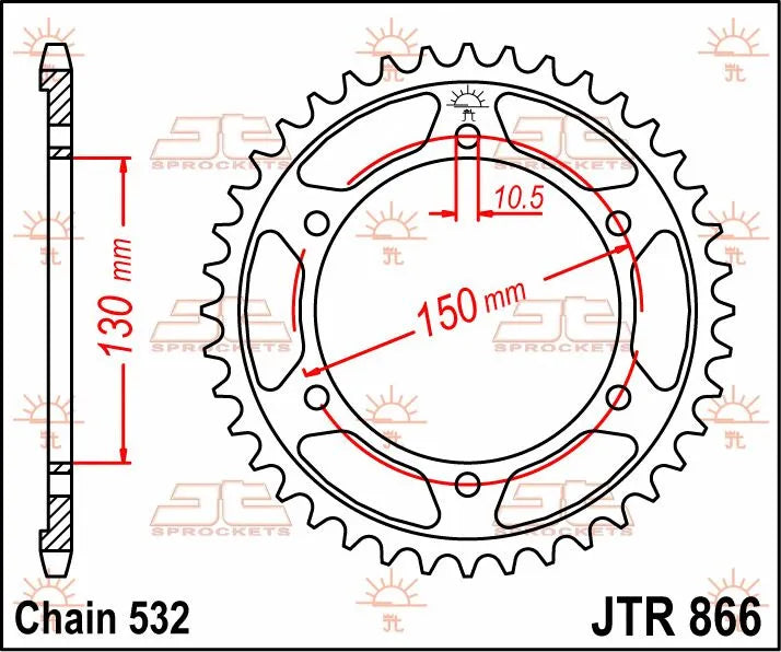 Jt Sprockets Steel Rear Sprocket - 532