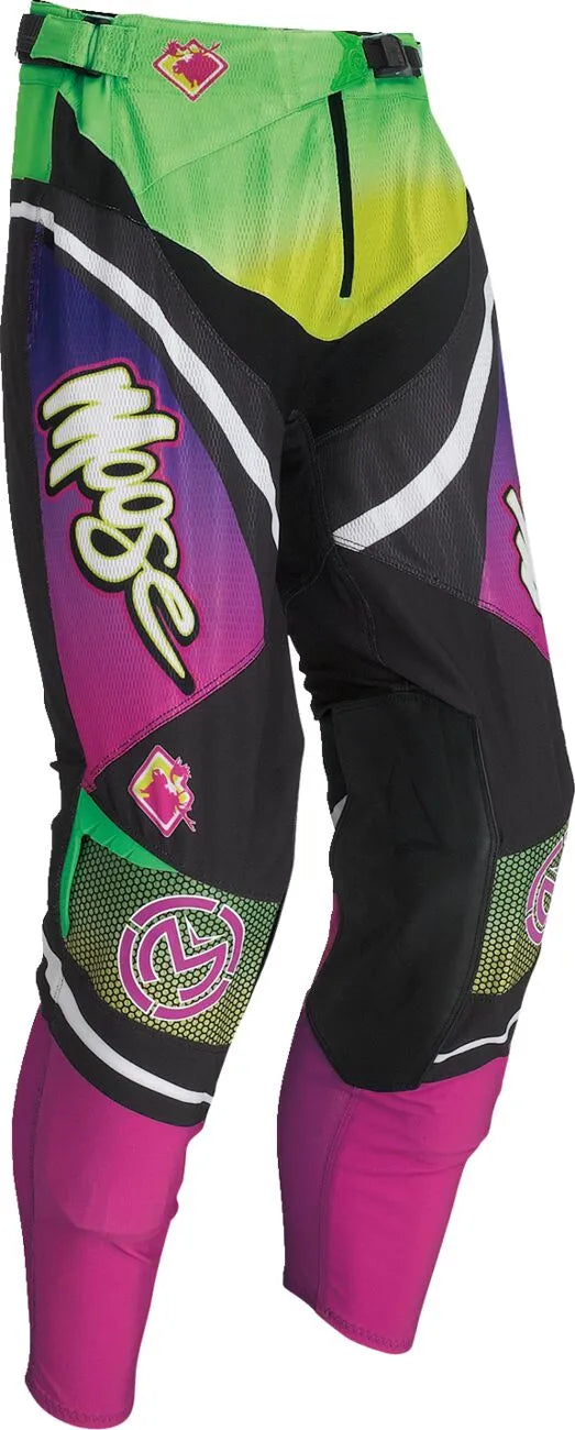 Moose Offroad Sahara Pants - Black/Green/Fluorescent Pink/Purple/White