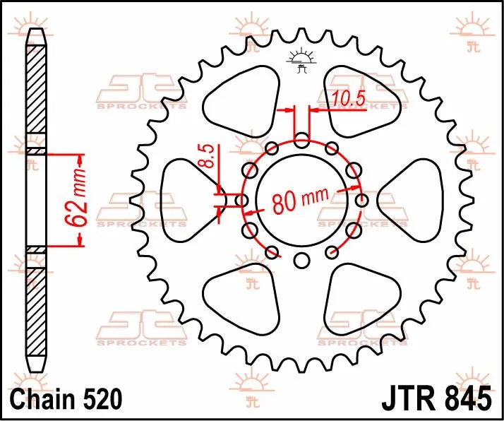 Jt Sprockets Steel Rear Sprocket 520-40t