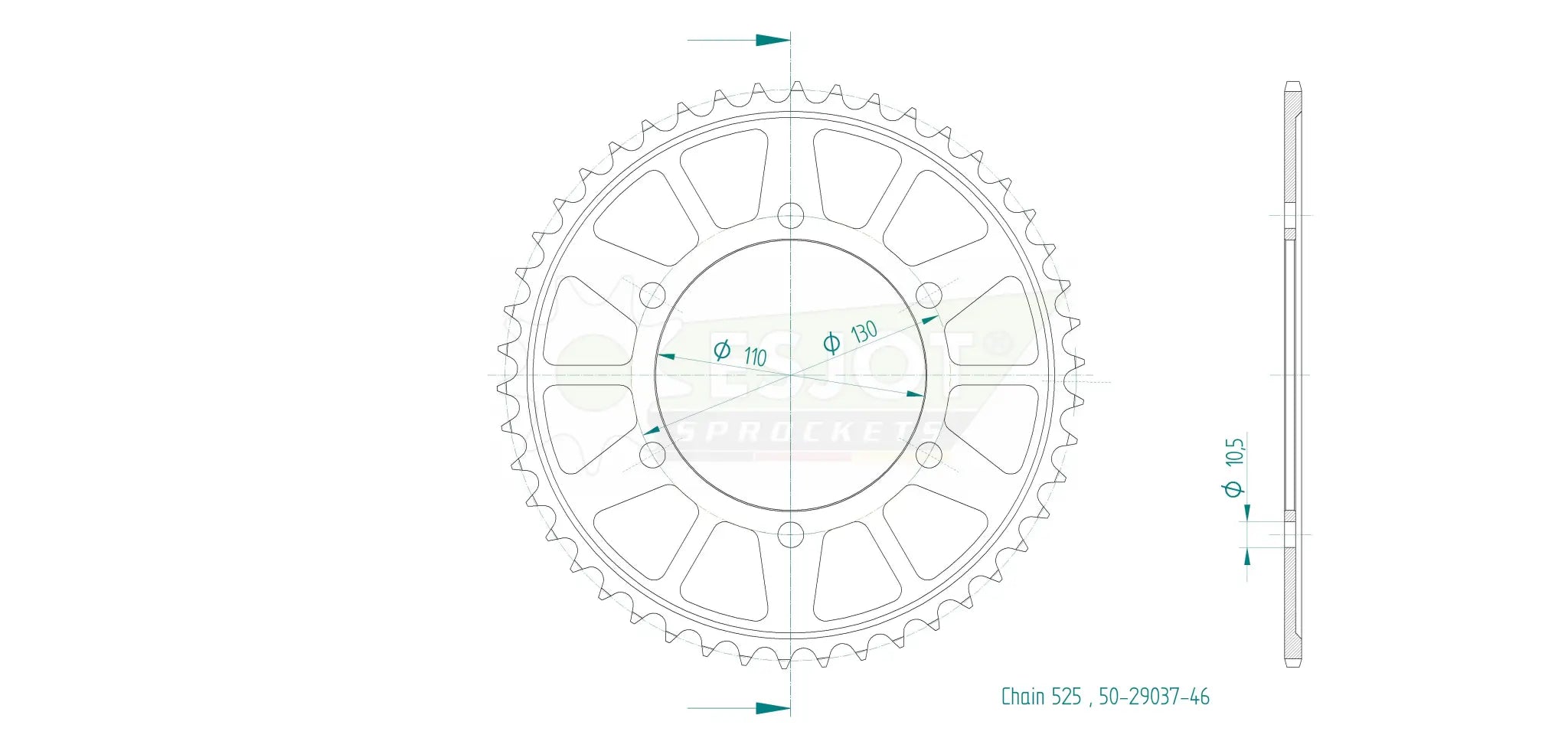 Esjot 525 Rear Sprocket - Premium Steel