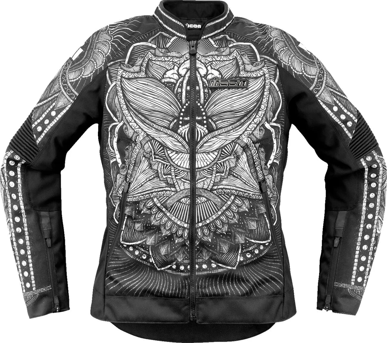Icon Women's Overlord3 Noble™ Motorcycle Jacket - Black/Gray/White