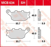 Trw Sh Series Sintered Rear Brake Pads - High Performance
