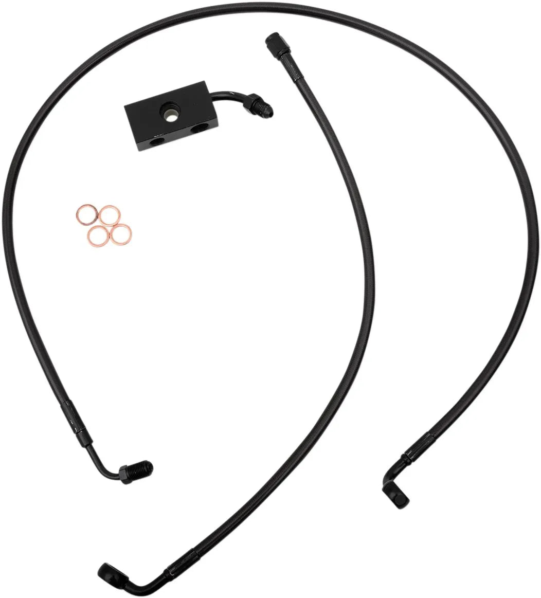 La Choppers Midnight Braided Brake Line Kit With Abs