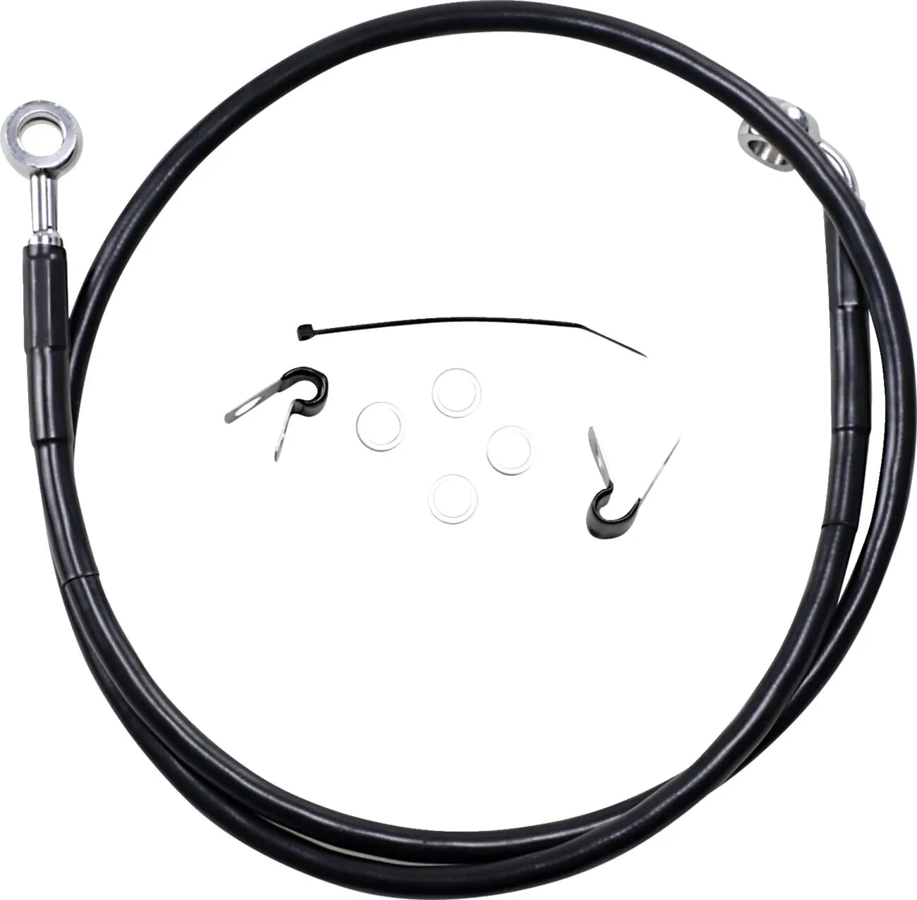 Drag Specialties Extended Black Vinyl Brake Line Kit