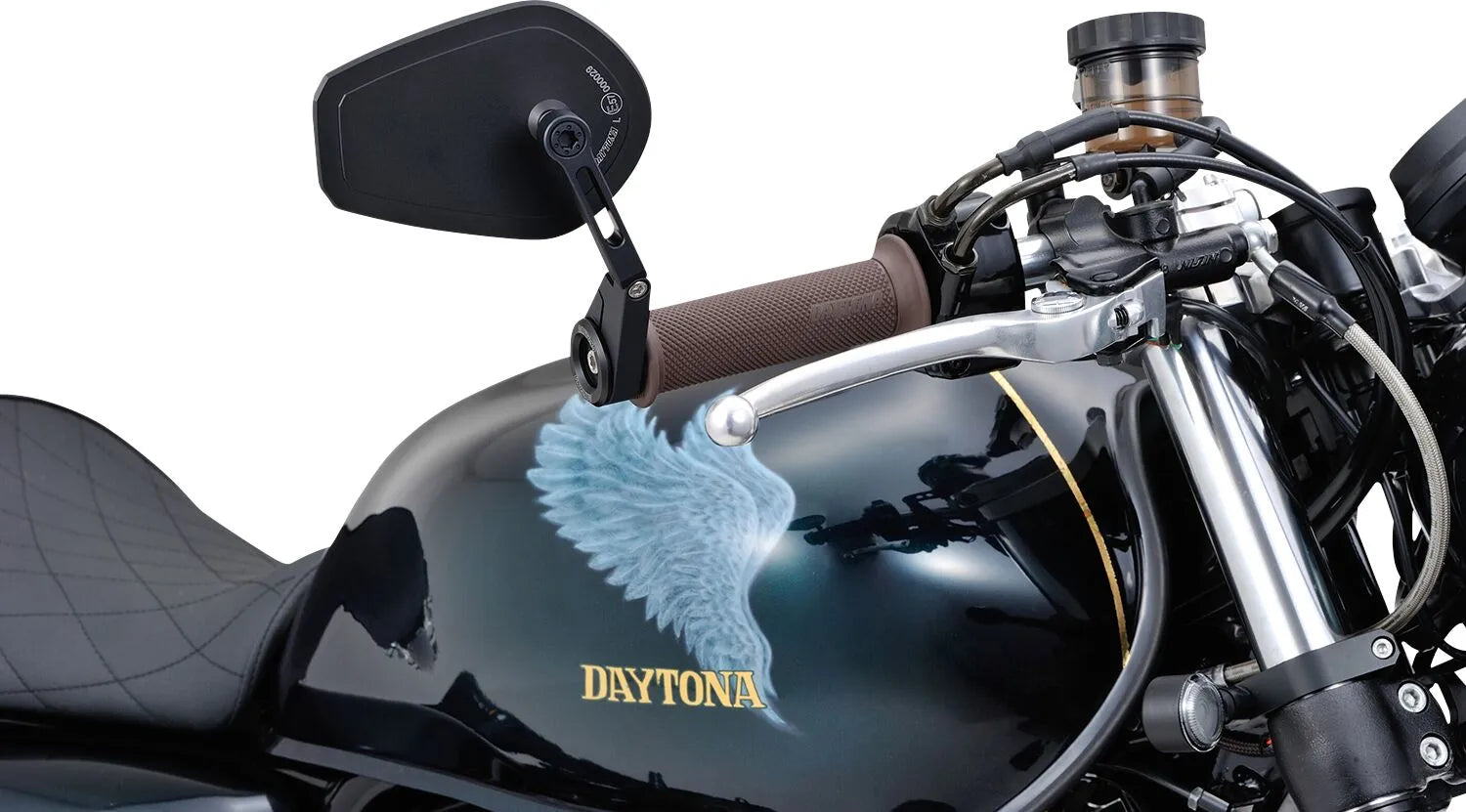 Daytona Bar End Mirror - Black Aluminum