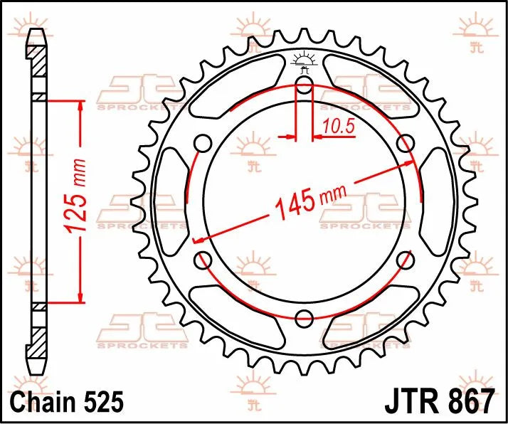 Jt Sprockets Steel Rear Sprocket - 525