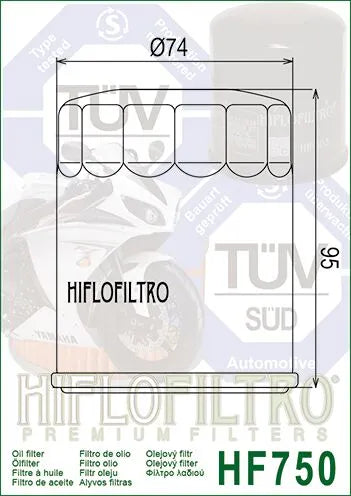 Hiflofiltro Hf750 Oil Filter Cartridge
