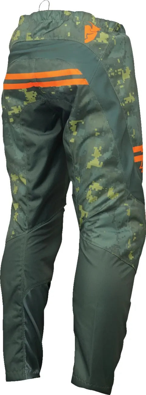 Thor Sector Digi Pants For Men - Green - Camo Green/Orange