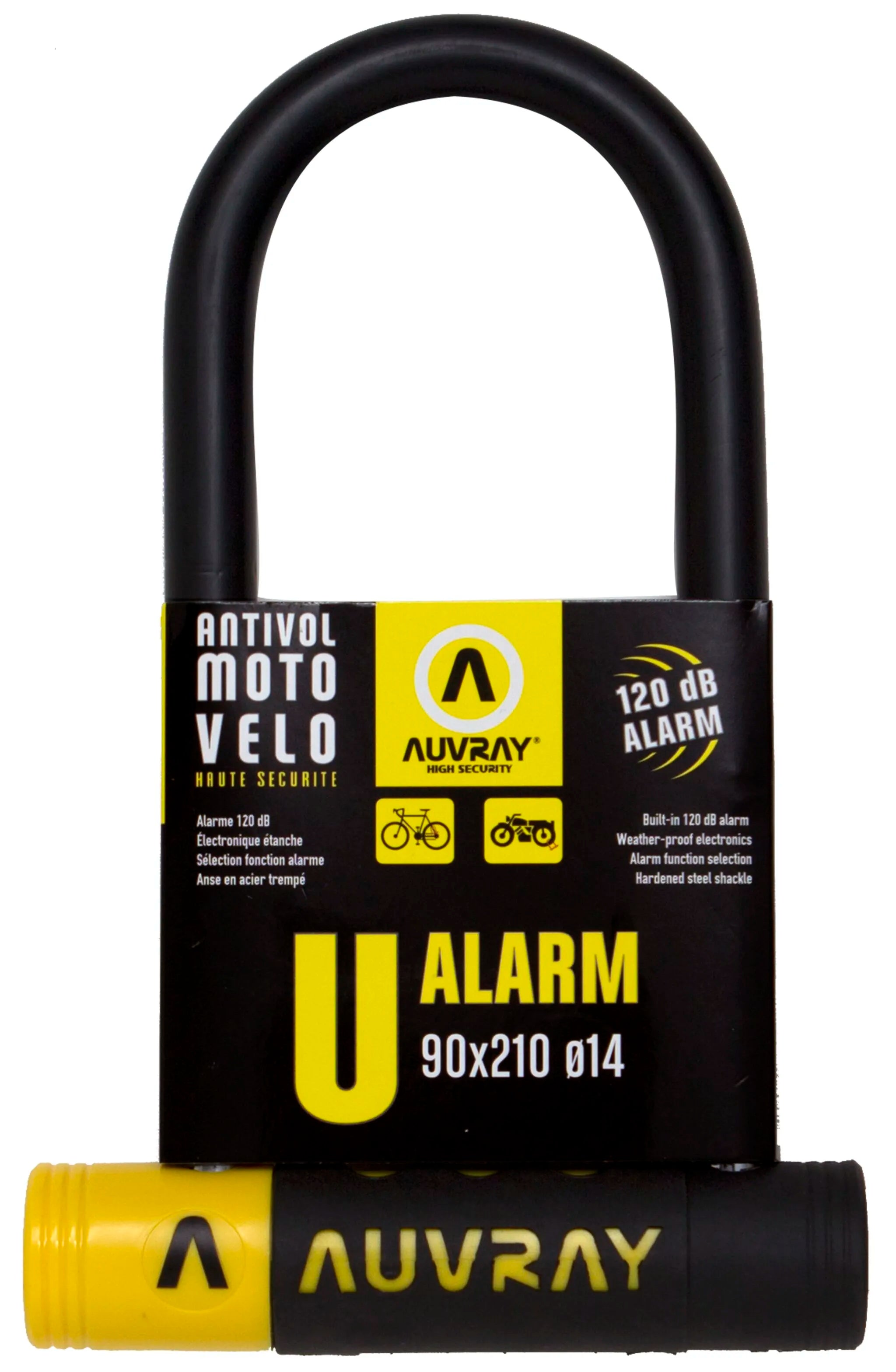 Auvray U-lock Alarm With Clamp Type Frame Bracket