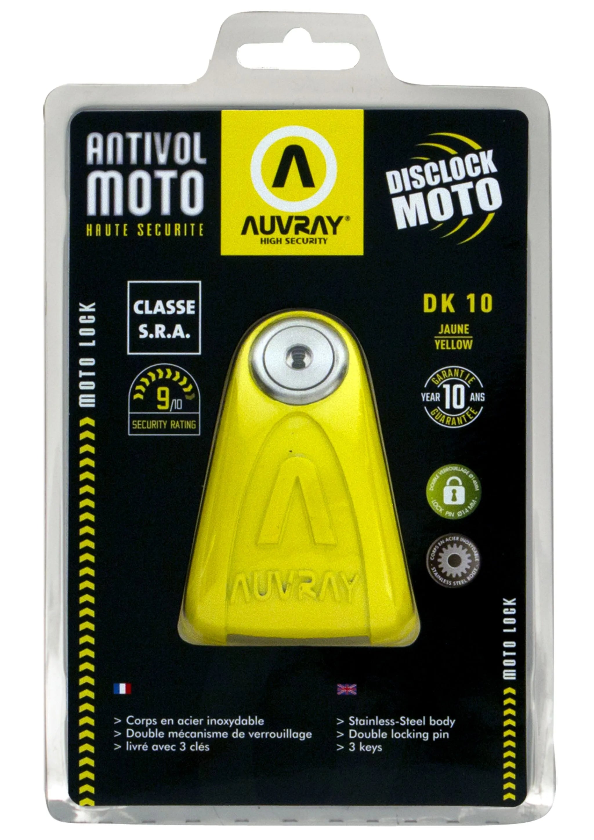 Auvray Dk10 Disk Lock For Motorcycles